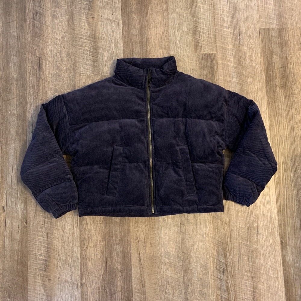 PacSun Kendall and Kylie Navy Thick Velvet Puffer